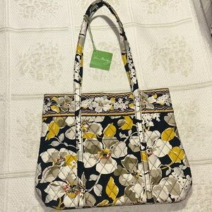 Vera Bradley Black and Yellow Floral Tote